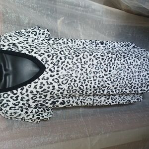 Happy Days Tee Shirt Dress, super soft, cream/black leopard print